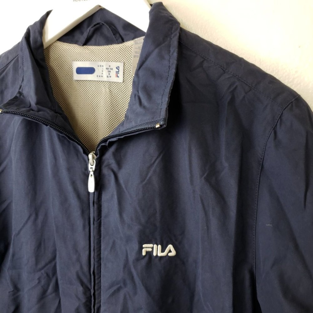Fila Blue Full Zip Windbreaker Jacket Lightweight - Picture 2 of 5